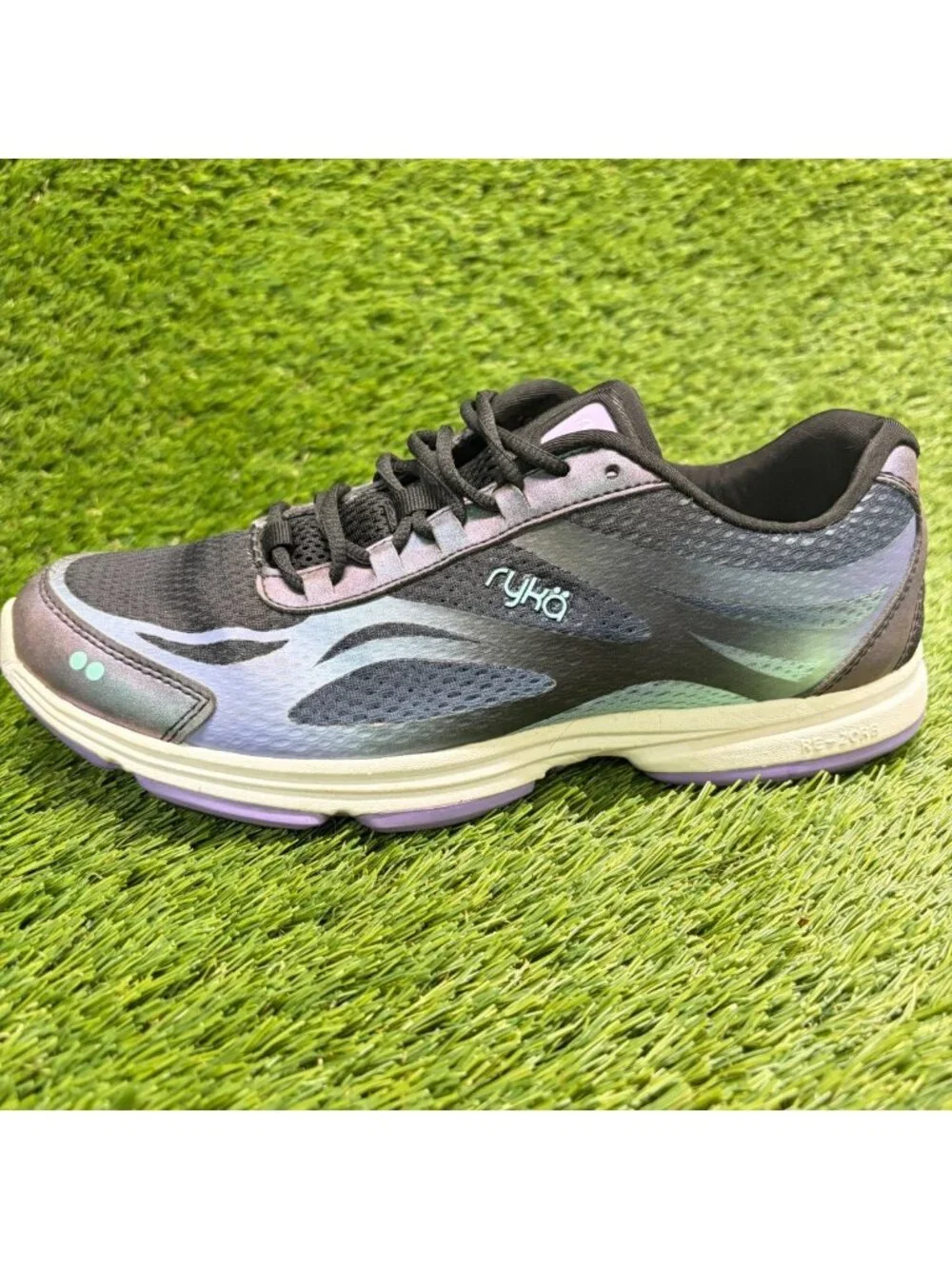 Ryka Devotion Plus 2 Womens Size 9 Black Blue Athletic Running Shoes Sneakers